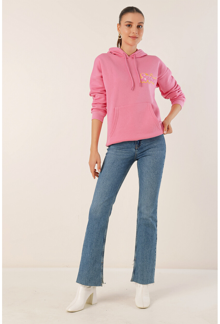 55424 Embroidered Oversized Sweatshirt