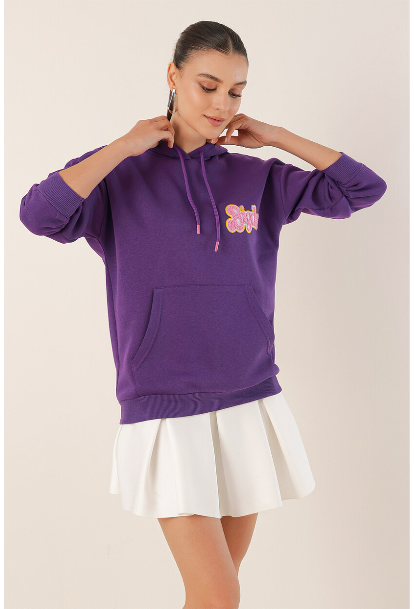 55424 Embroidered Oversized Sweatshirt