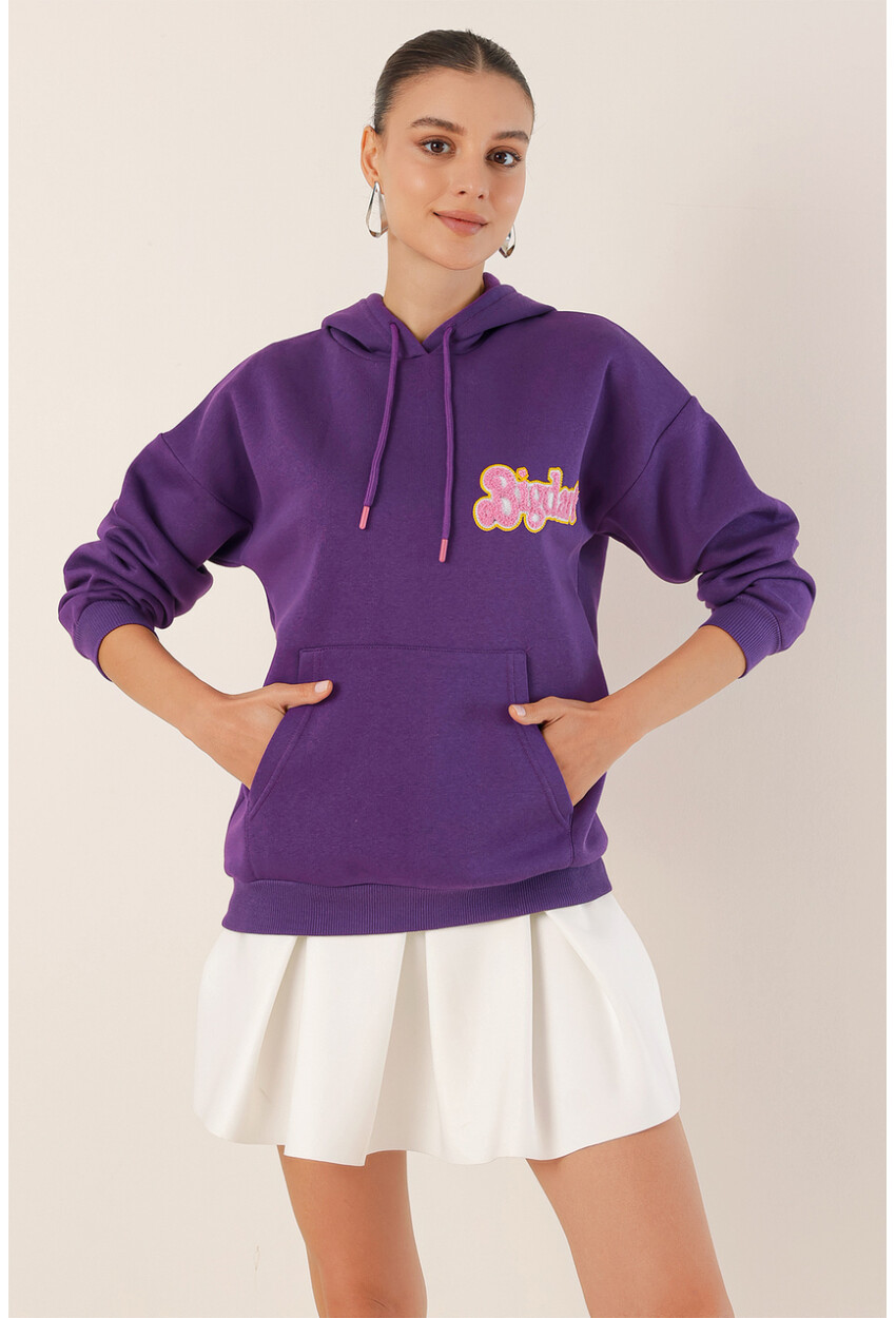 55424 Embroidered Oversized Sweatshirt