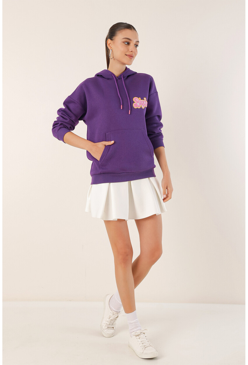 55424 Embroidered Oversized Sweatshirt