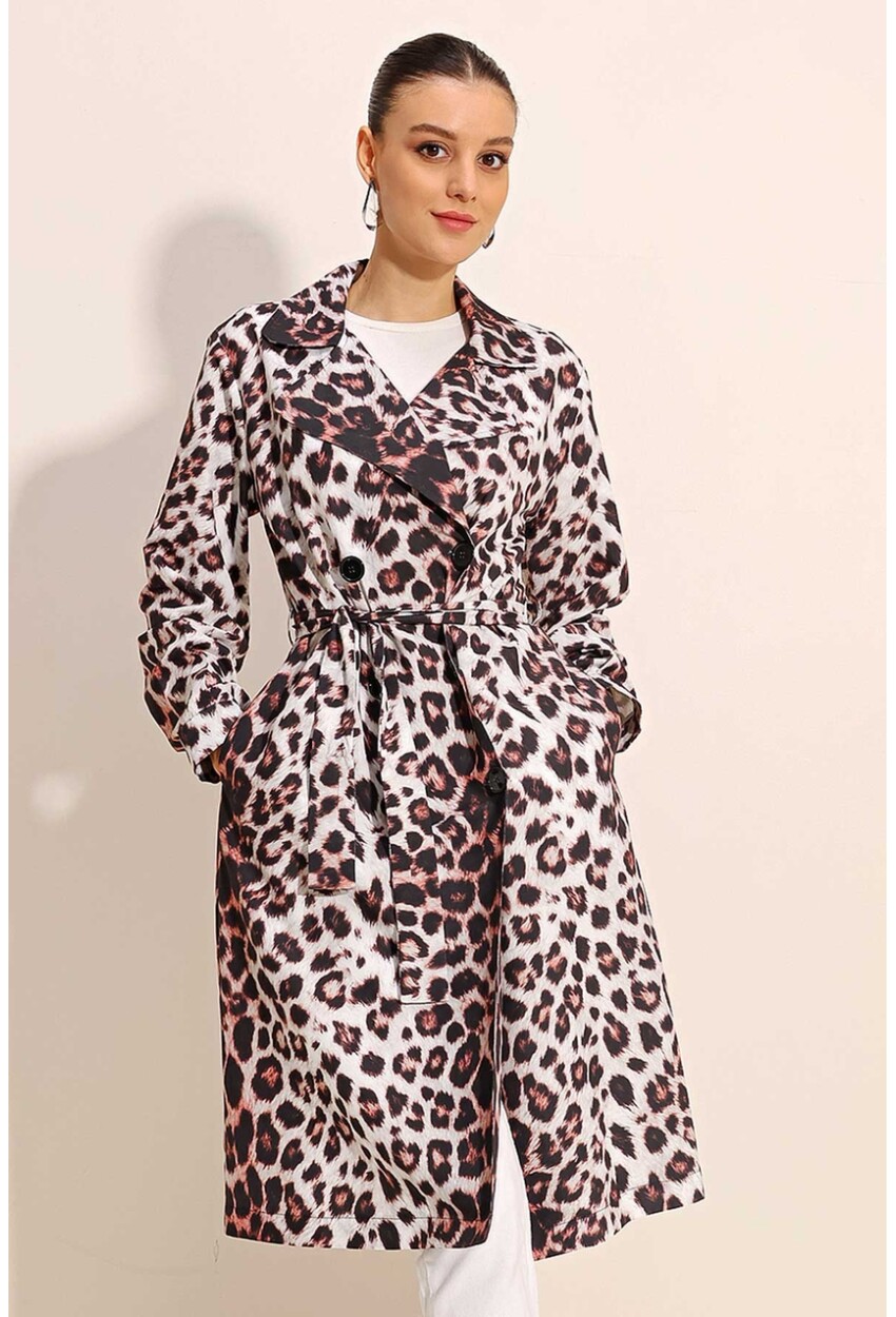 5853 Wrap Collar Trench Coat