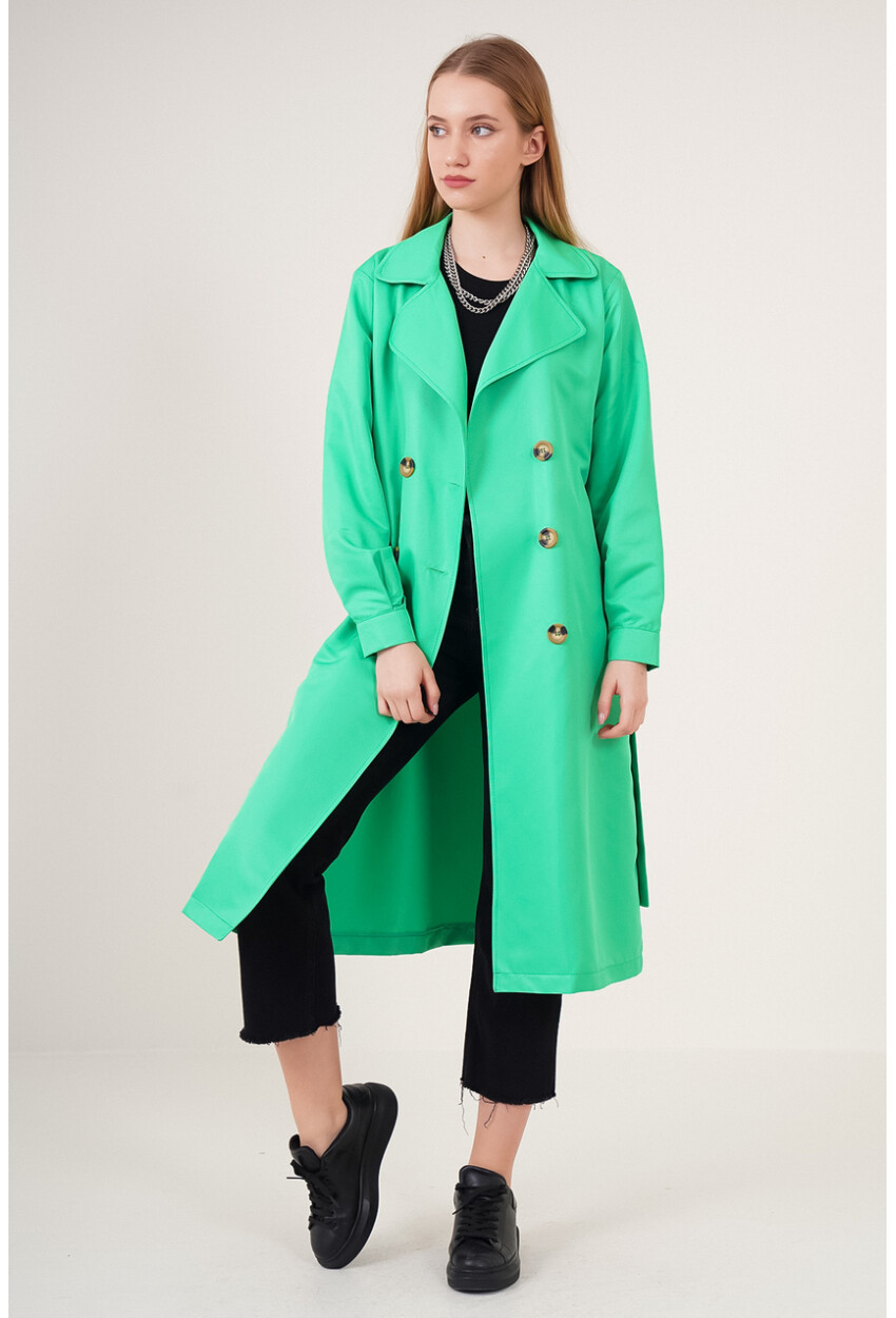 5853 Wrap Collar Trench Coat