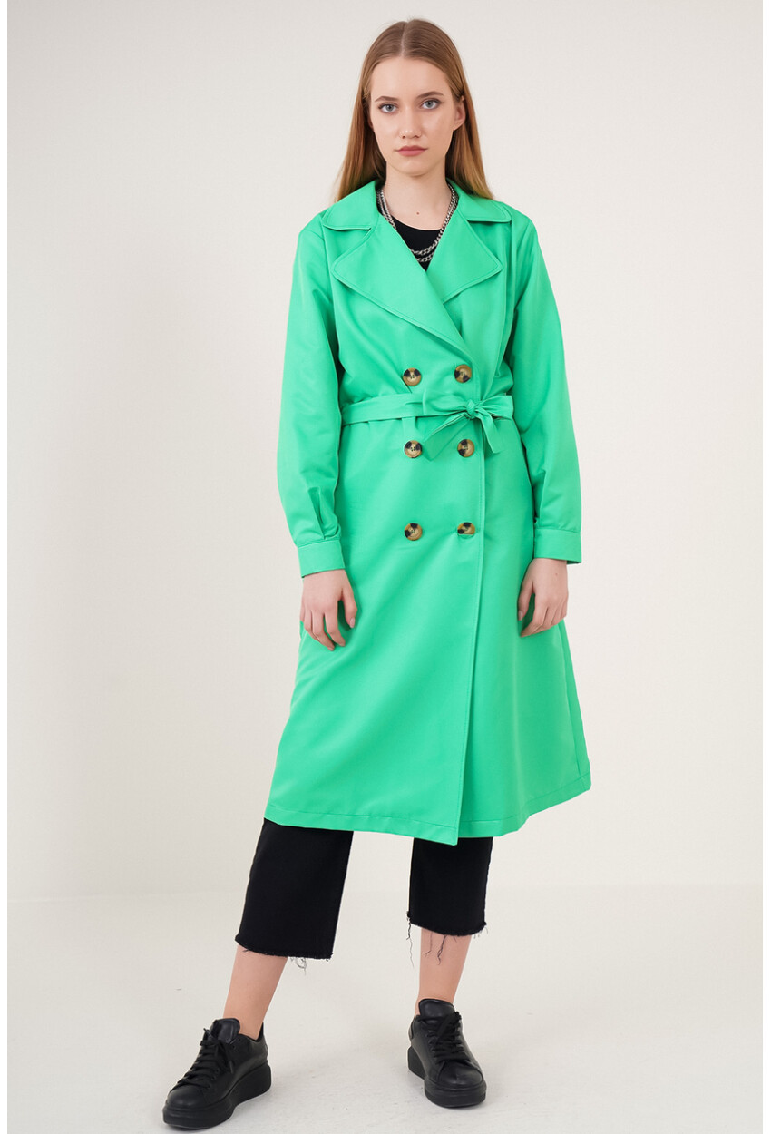 5853 Wrap Collar Trench Coat