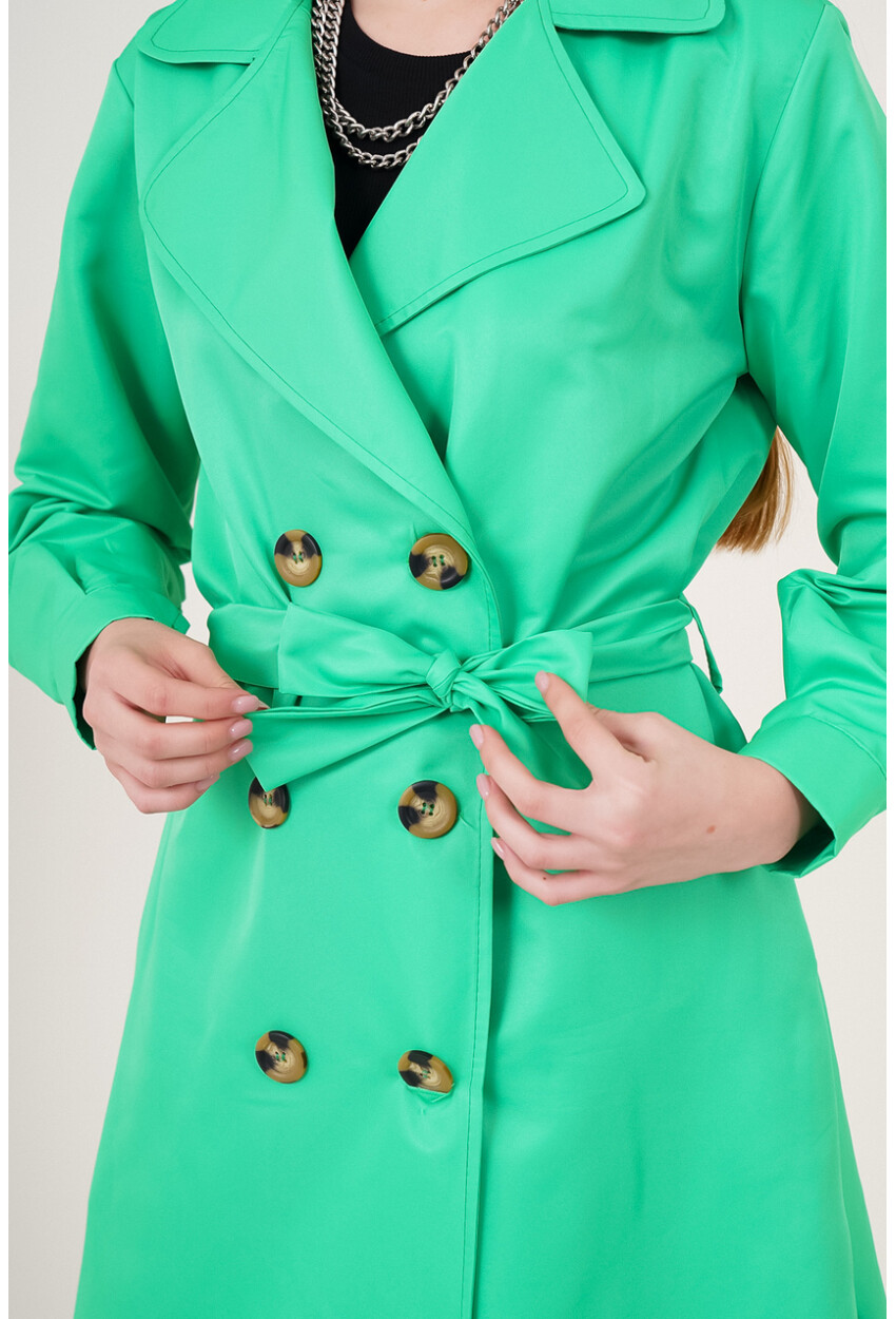 5853 Wrap Collar Trench Coat