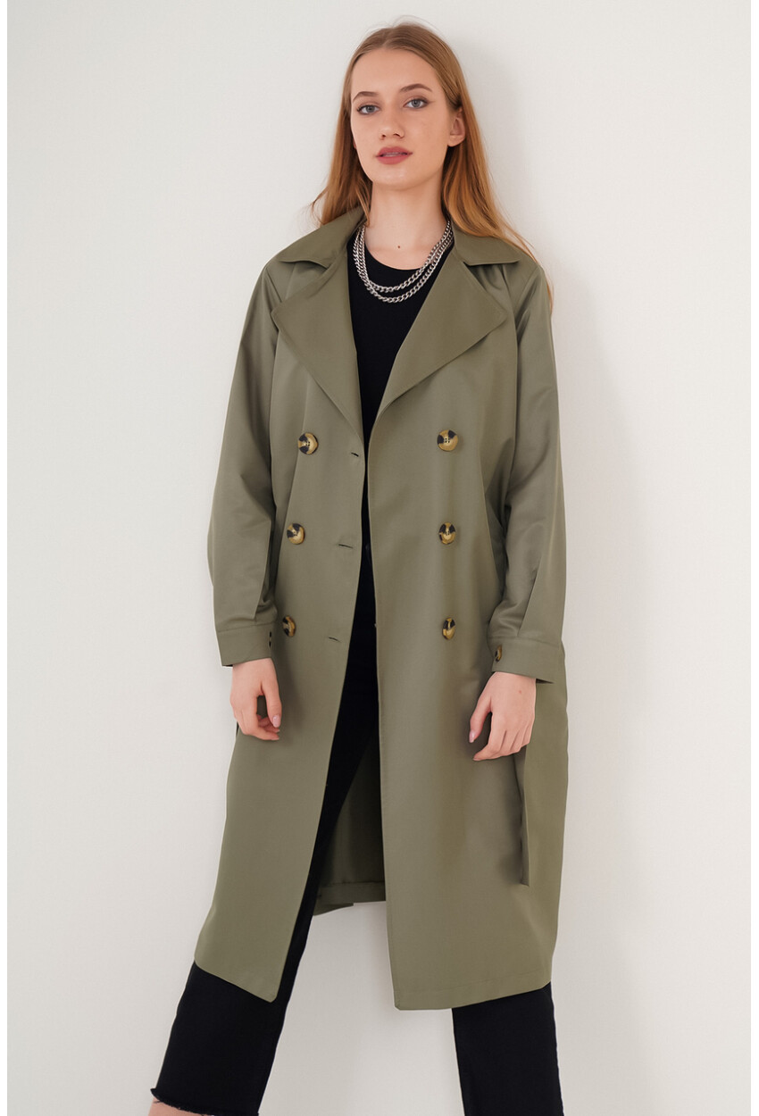 5853 Wrap Collar Trench Coat