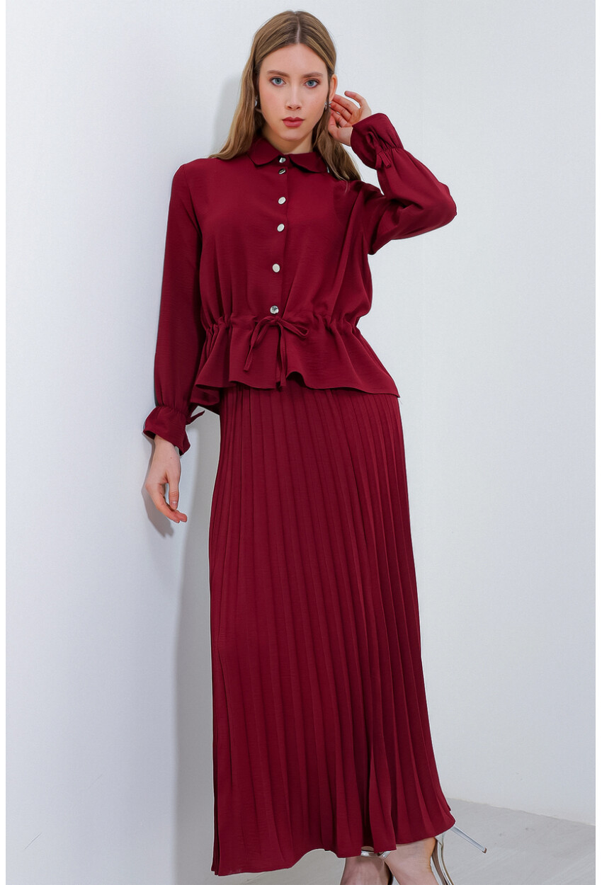 8017 Pleated Skirt Two-Piece Set