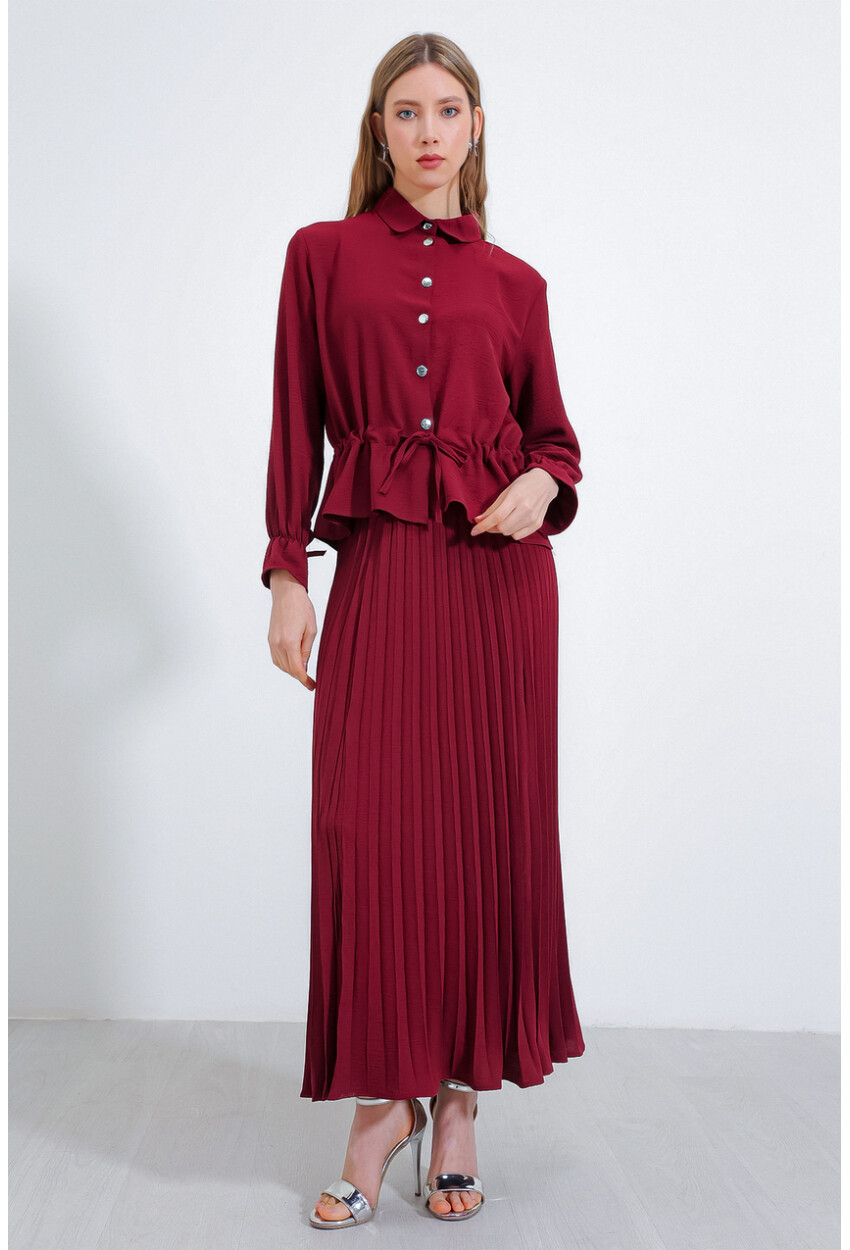 8017 Pleated Skirt Two-Piece Set