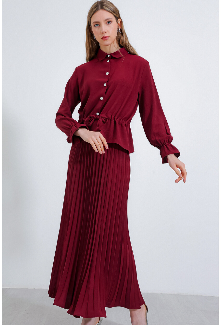 8017 Pleated Skirt Two-Piece Set