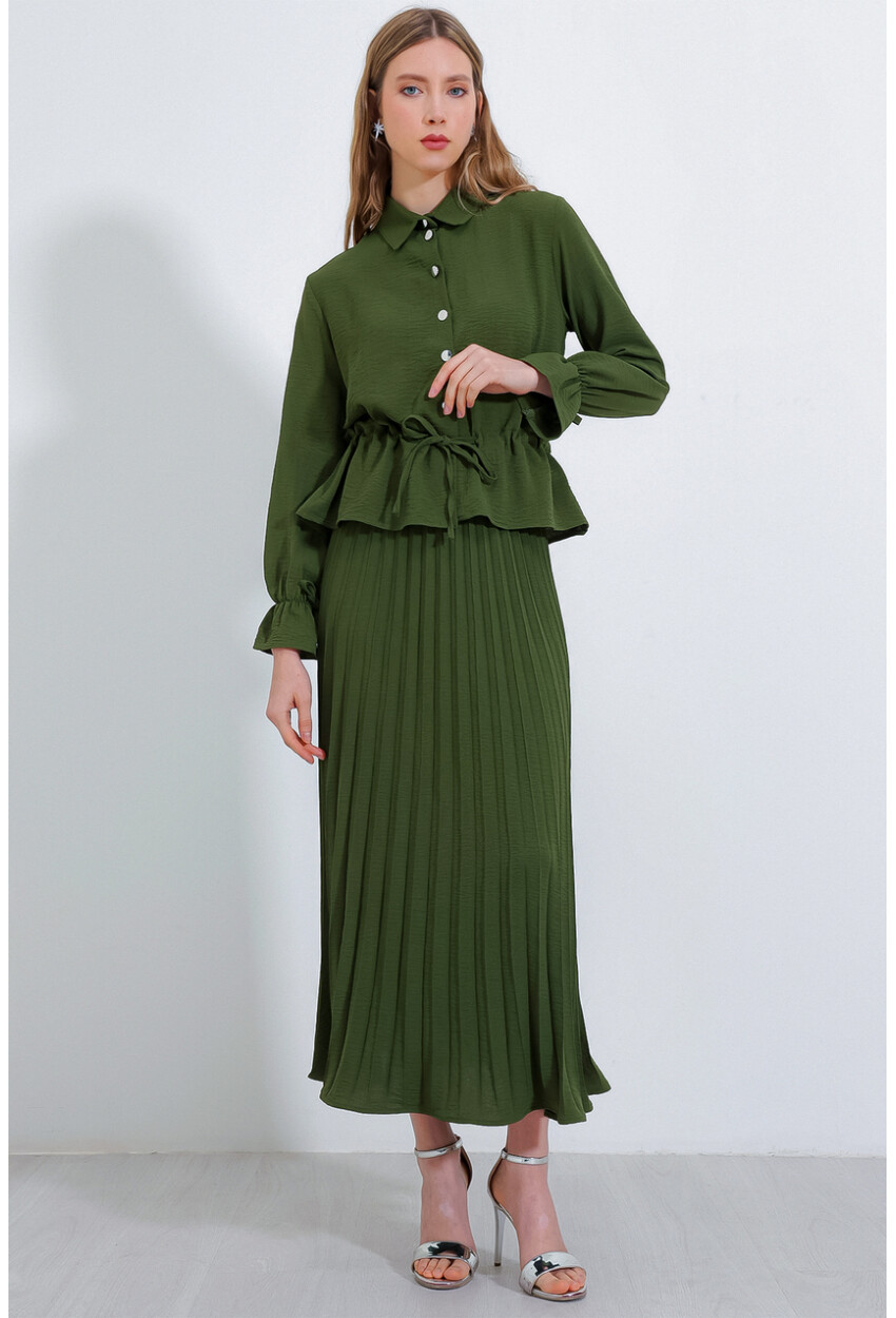 8017 Pleated Skirt Two-Piece Set
