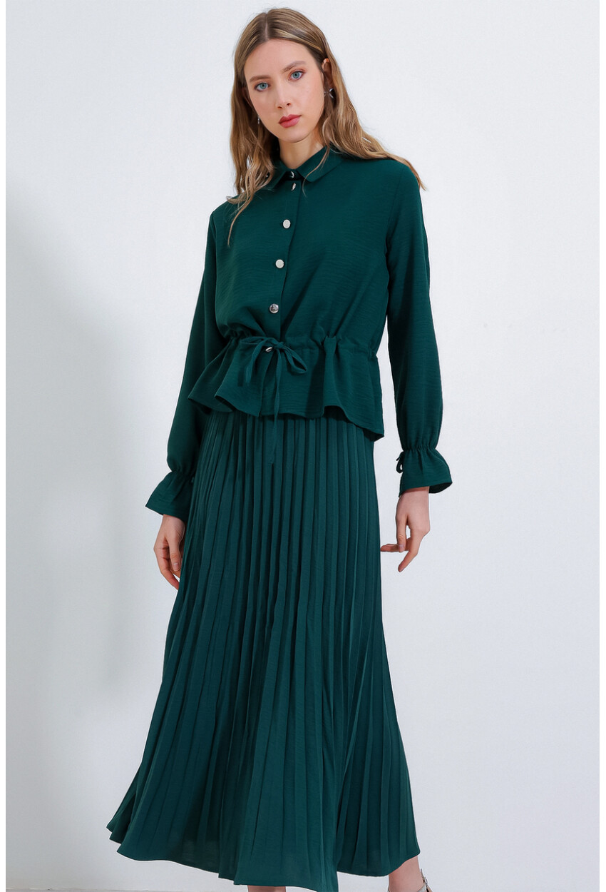 8017 Pleated Skirt Two-Piece Set