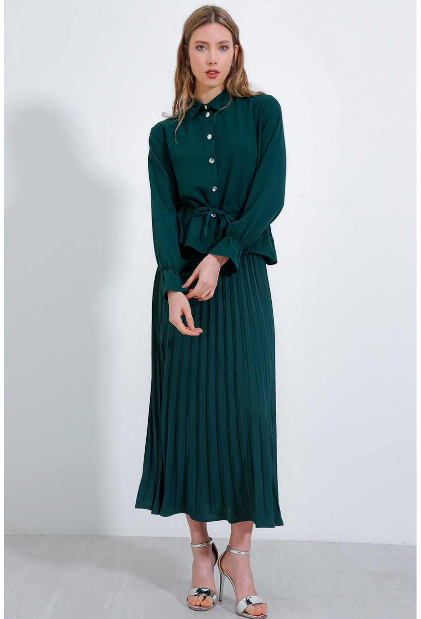 8017 Pleated Skirt Two-Piece Set