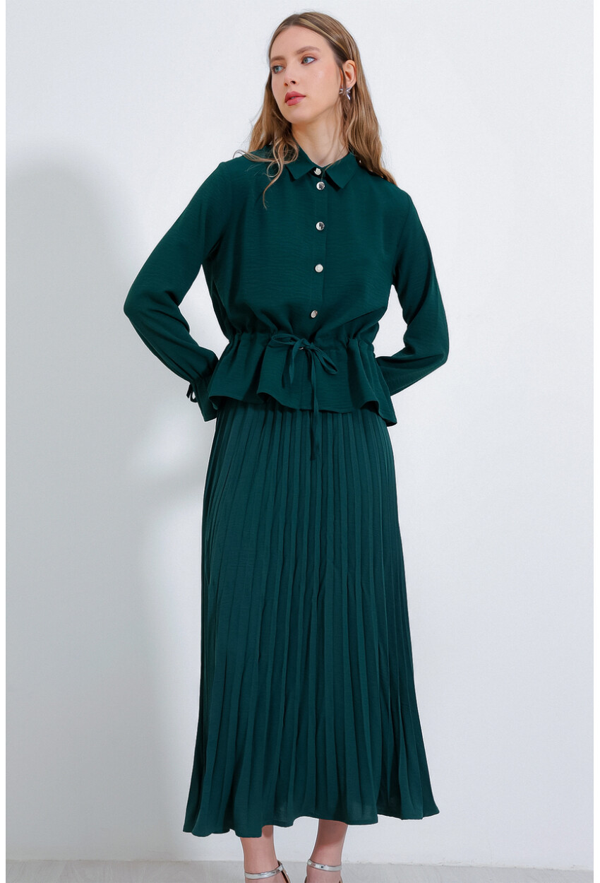 8017 Pleated Skirt Two-Piece Set