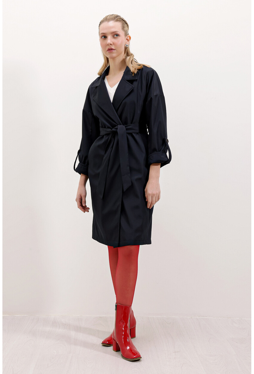 9104 Lined Double-Breasted Trench Coat