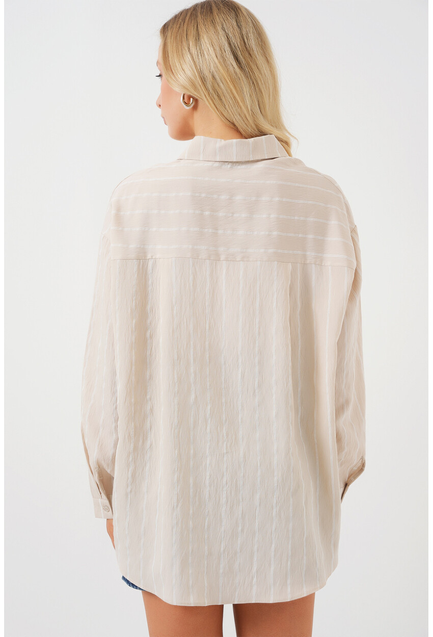 3900 Oversize Uzun Basic Gömlek