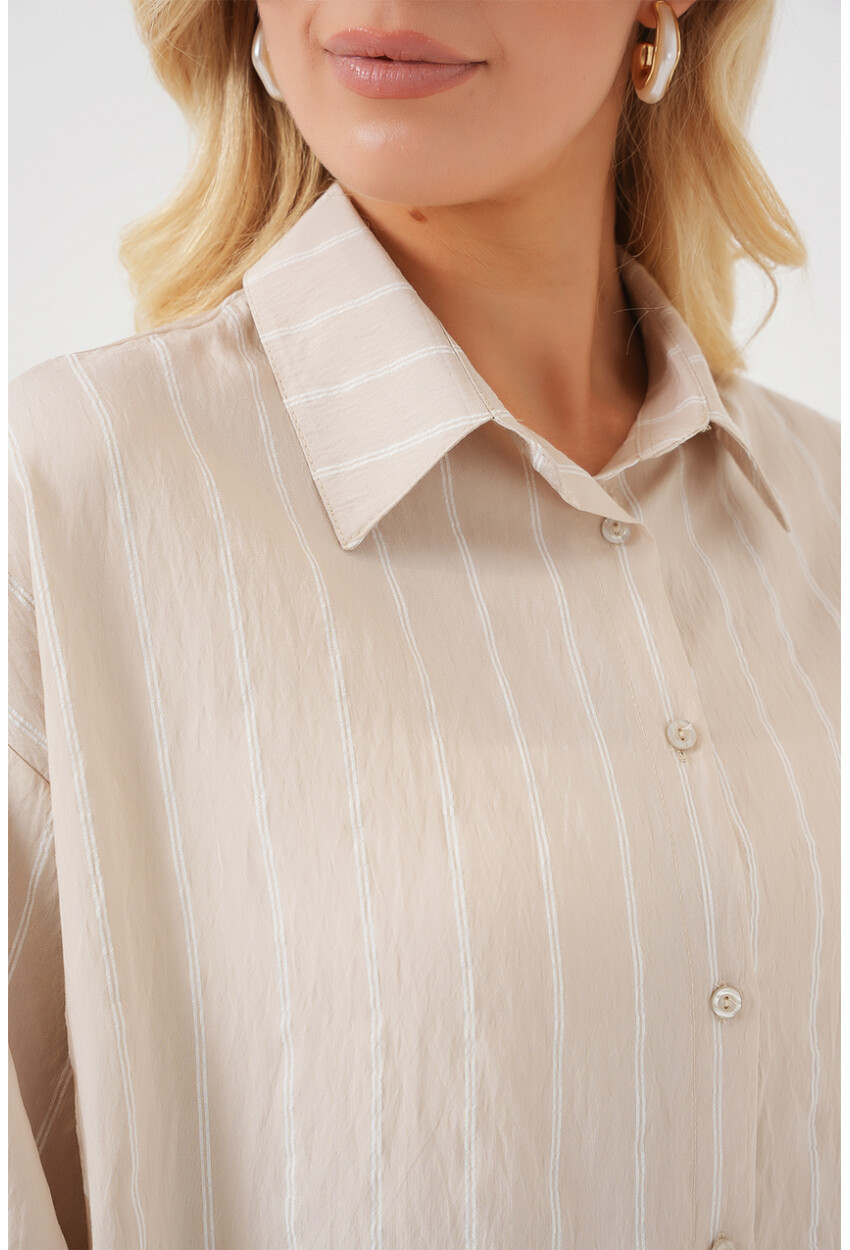 3900 Oversize Uzun Basic Gömlek