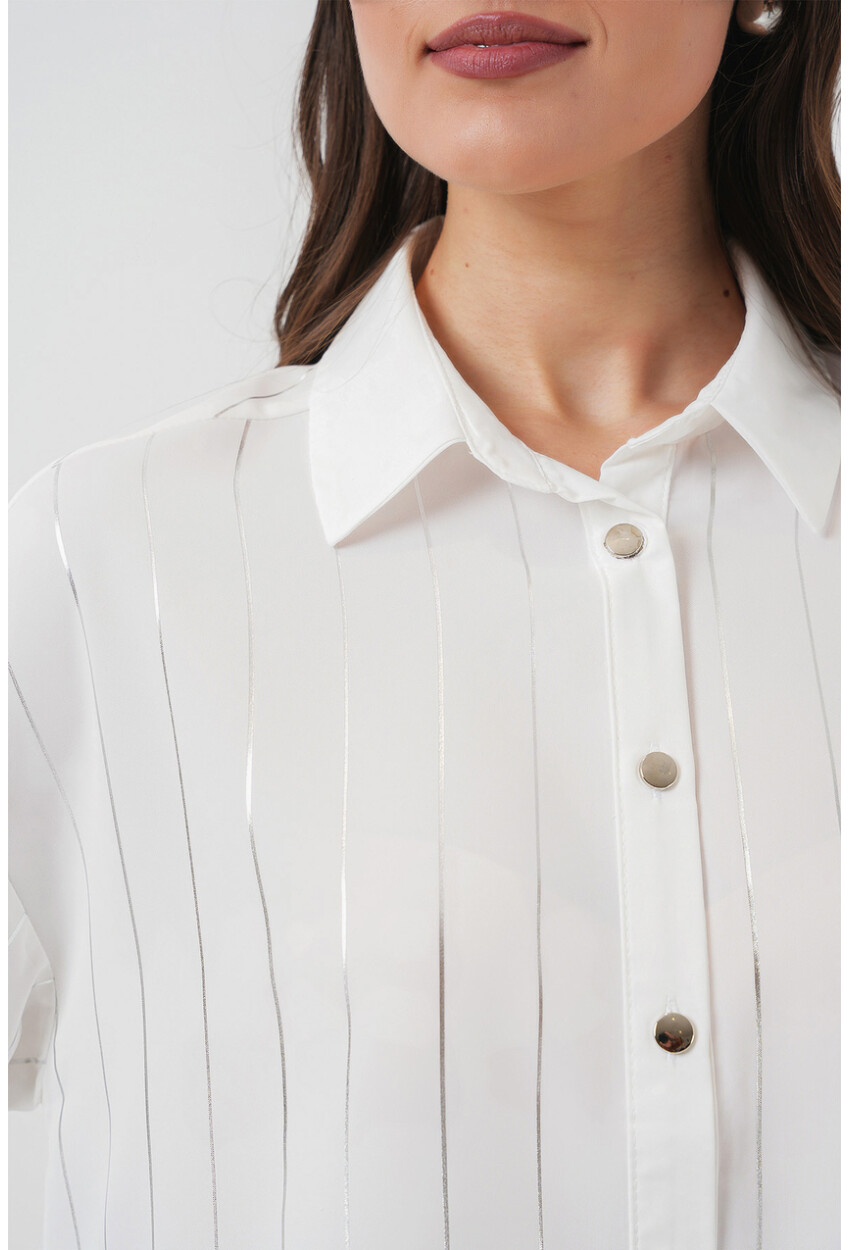 5924 Womens Silver Striped Shirt