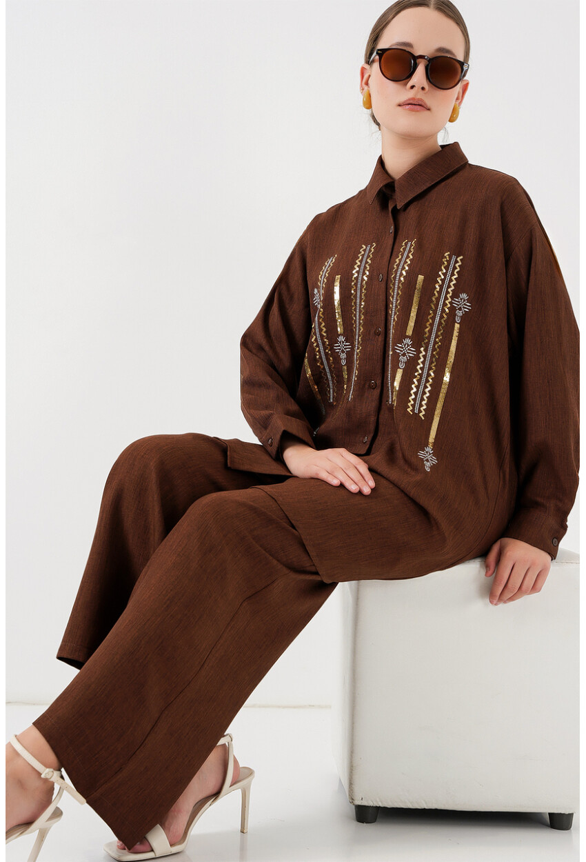 Desenli Tunik Pantolon İkili Takım 6720