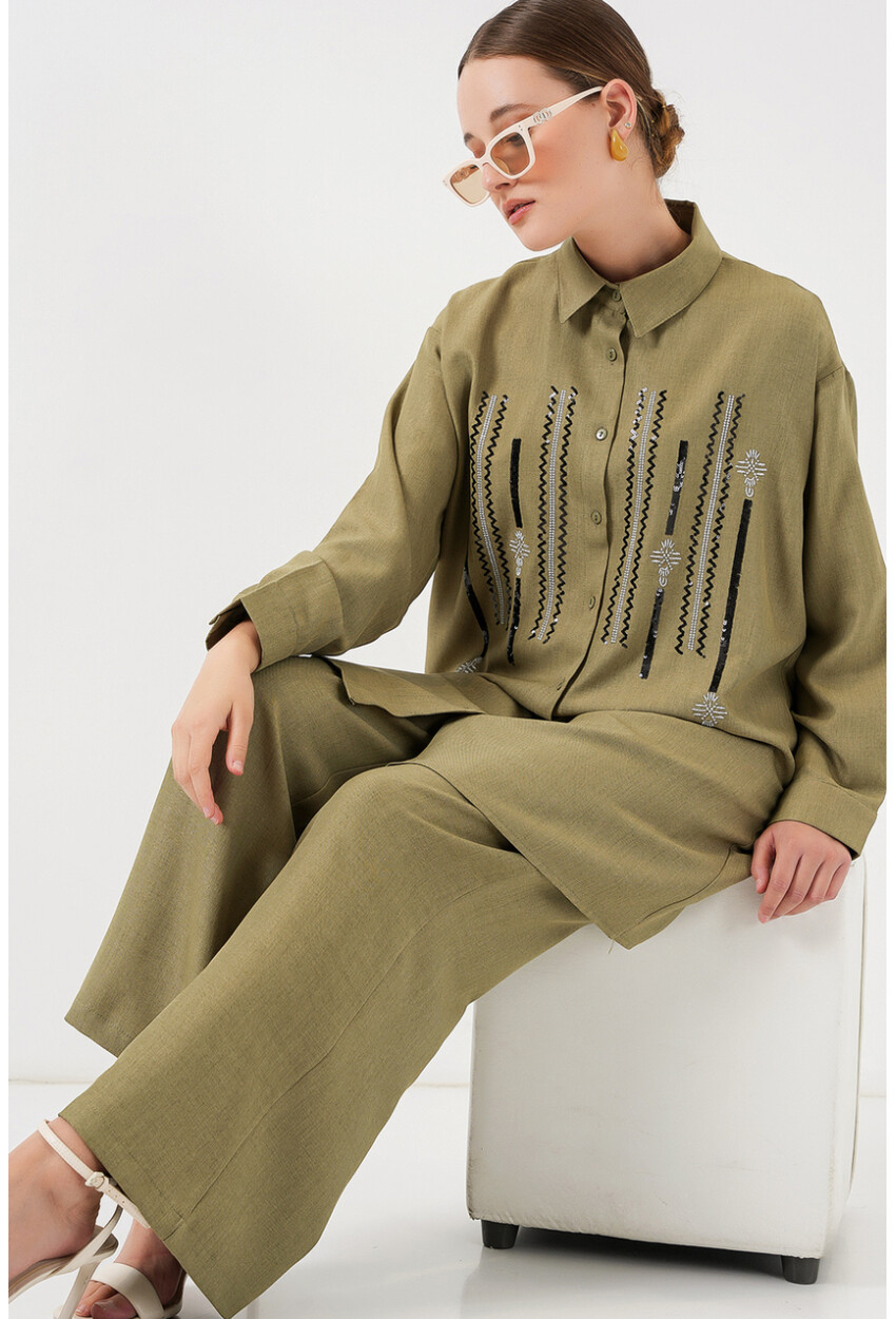 Desenli Tunik Pantolon İkili Takım 6720