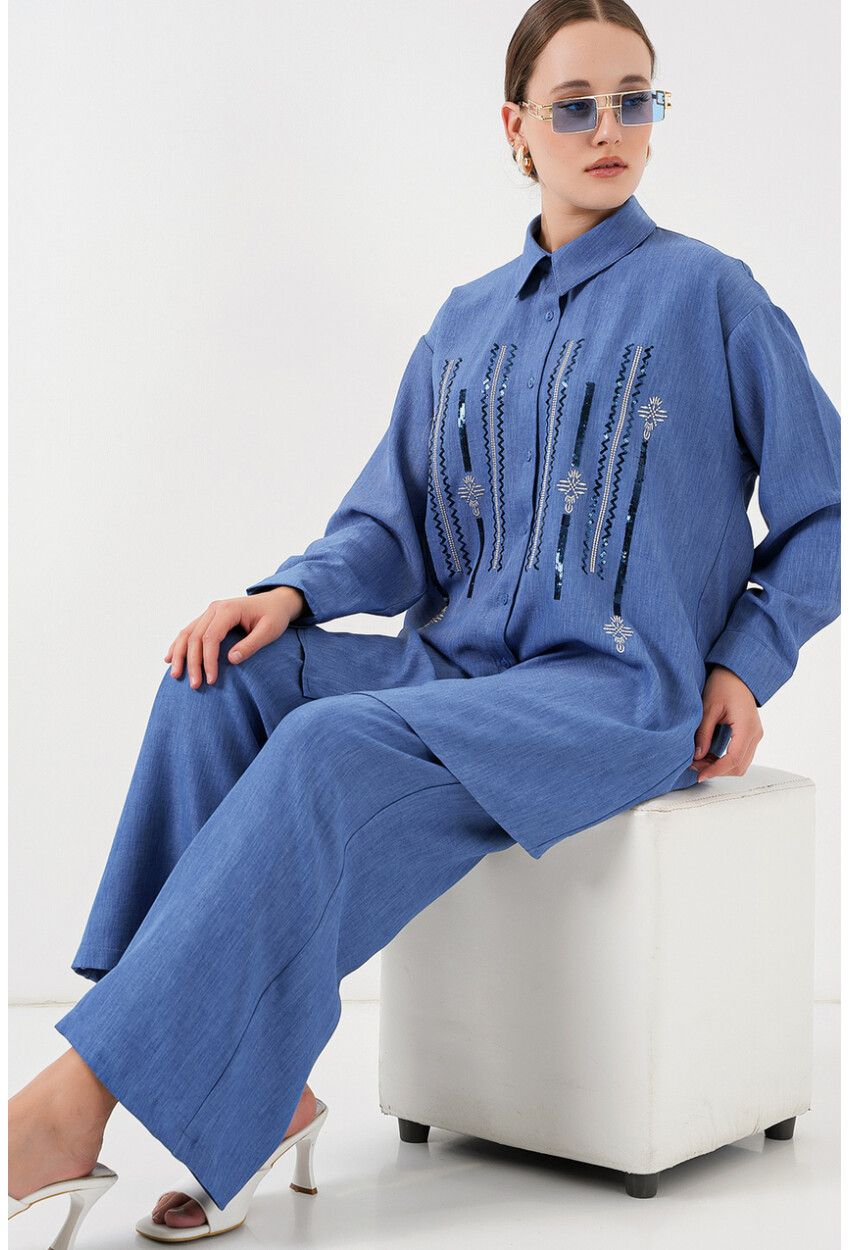 Desenli Tunik Pantolon İkili Takım 6720