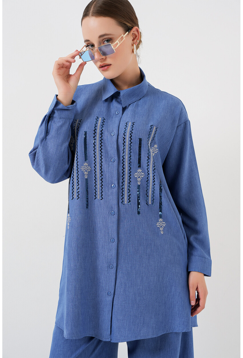 Desenli Tunik Pantolon İkili Takım 6720