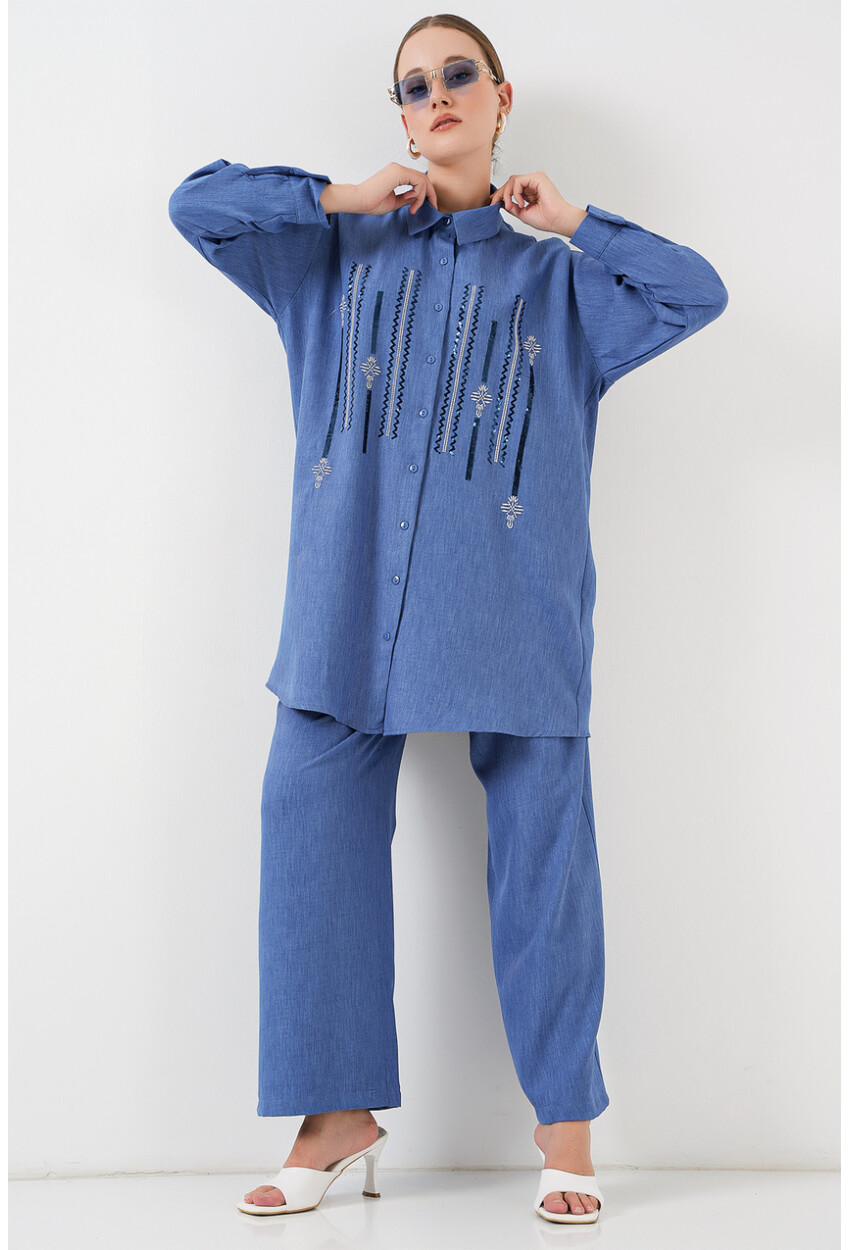 Desenli Tunik Pantolon İkili Takım 6720