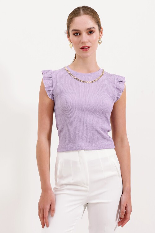 Merterium 0430 Örme Bluz - Lila