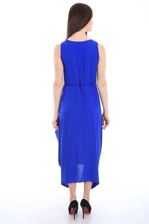 Merterium 1512 Önü Nakışlı Elbise - Saks