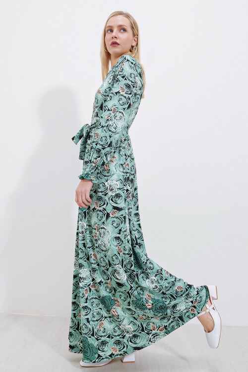 Merterium 1525 Örme Tesettür Elbise - Mint