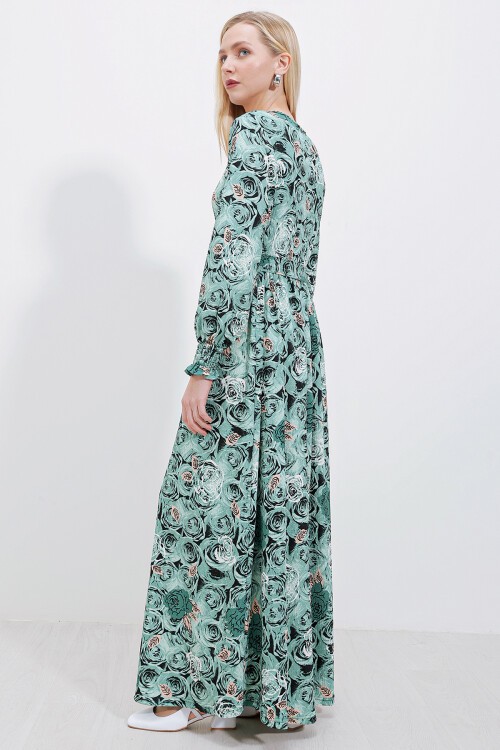 Merterium 1525 Örme Tesettür Elbise - Mint