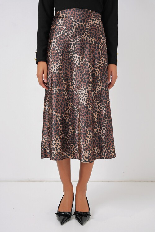 Merterium 15806 Saten Etek - Kahverengi