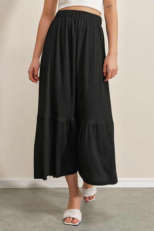 Merterium 1886 Uzun Örme Etek - Siyah