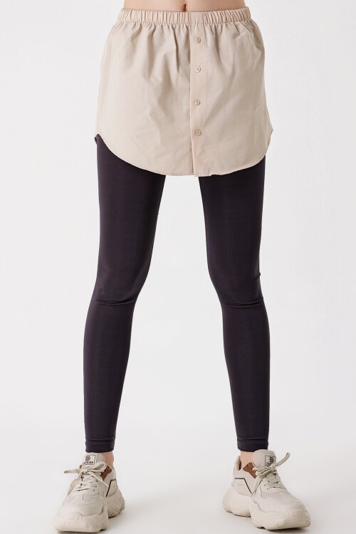 Merterium 1888 Sweatshirt Ve Kazak Altı Gömlek Etek - Krem