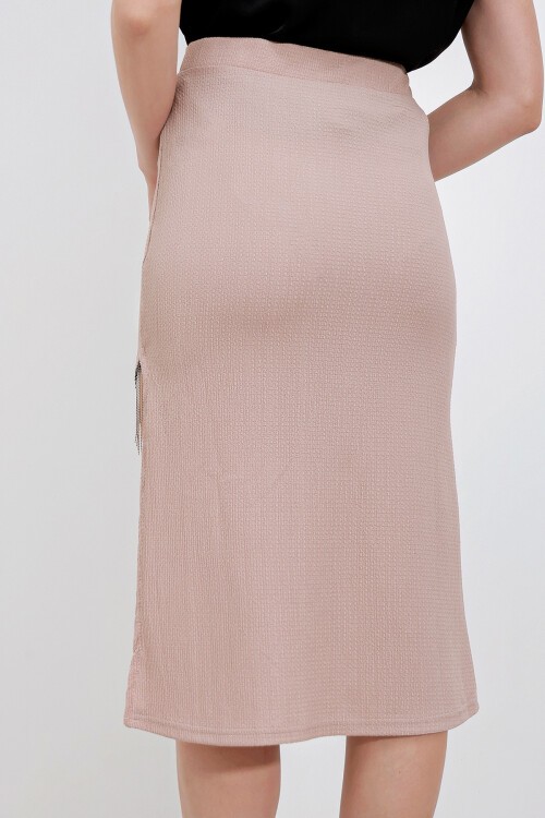 Merterium 1890 Zincir Detaylı Etek - Bisküvi