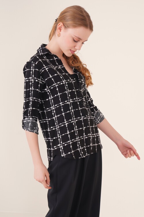 Merterium 3639 TEK CEPLİ GÖMLEK - A.Siyah