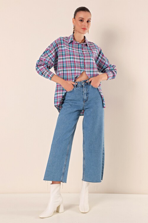 Merterium 3900 Oversize Uzun Basic Gömlek - A. Kiremit