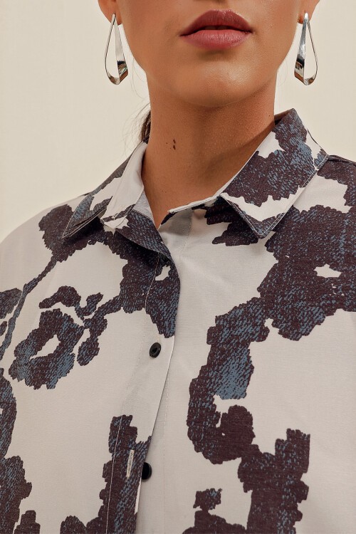 Merterium 3900 Oversize Uzun Basic Gömlek - D. Siyah