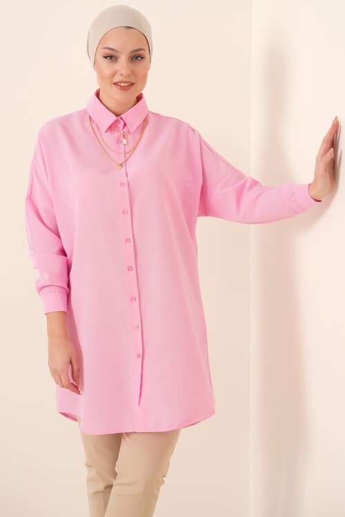 Merterium 5845 Tesettür Tunik - Pembe