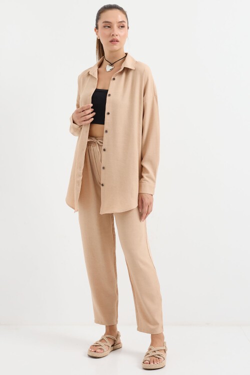 Merterium 6622 Keten İkili Takım - Bisküvi