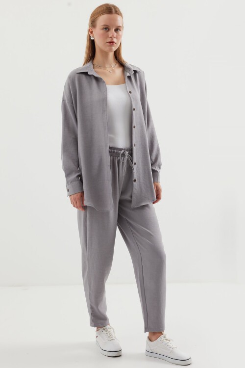 Merterium 6622 Keten İkili Takım - Gri