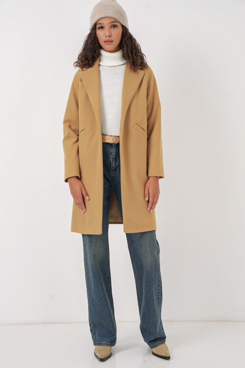 Merterium 9085 Kaşe Kaban - Hardal