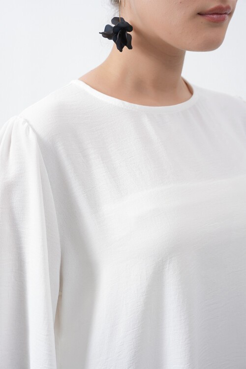 Merterium Kadın Ayrobin Tunik Pantolon Alt Üst Takım - Beyaz