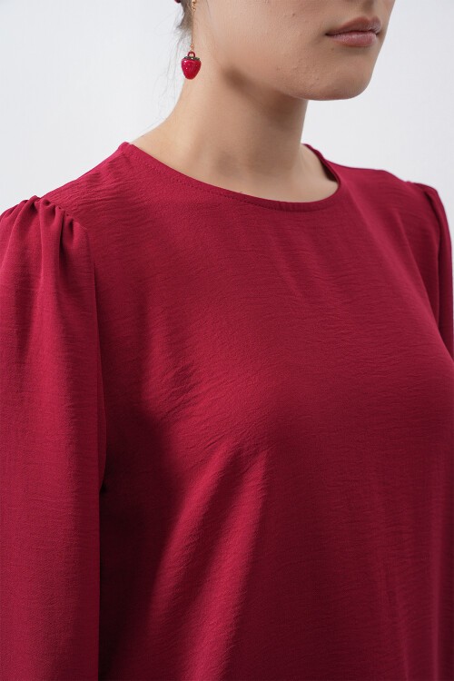 Merterium Kadın Ayrobin Tunik Pantolon Alt Üst Takım - Bordo