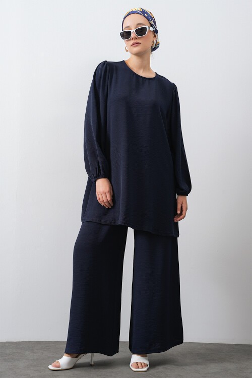 Merterium Kadın Ayrobin Tunik Pantolon Alt Üst Takım - Lacivert