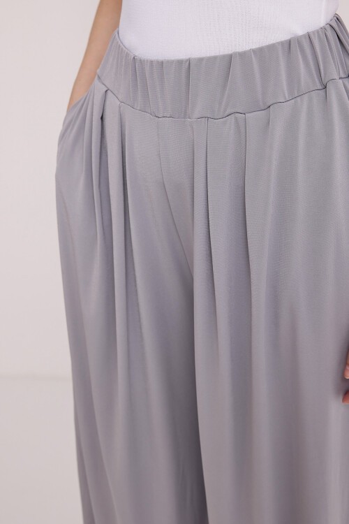 Merterium Kadın Gri Şalvar Pantolon 6659