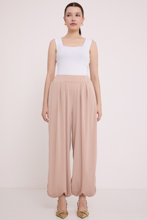 Merterium Kadın Krem Şalvar Pantolon 6659