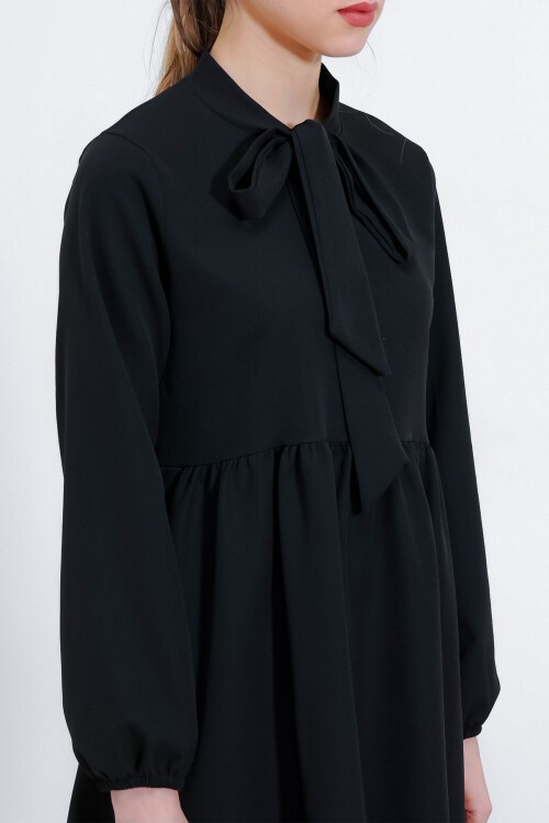 Merterium Kadın Siyah Örme Pantolon Tunik Alt Üst Takım 6654