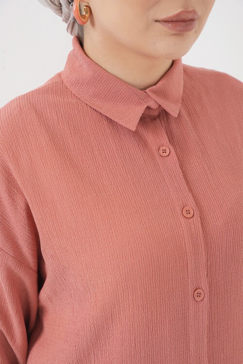 Merterium T5858 Örme Tesettür İkili Takım - Gül Kurusu