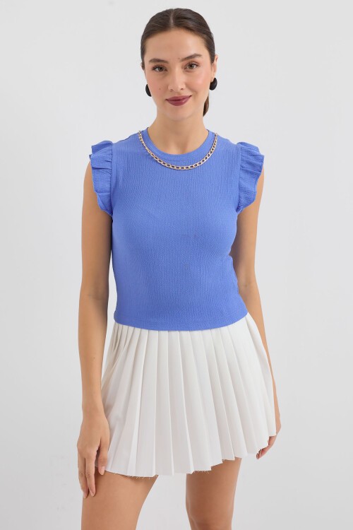 Merterium 0430 Örme Bluz - B.Mavi