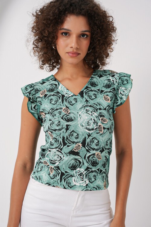 Merterium 0430 Örme Bluz - C. Çağla