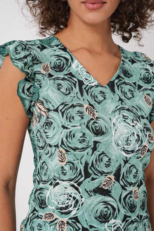 Merterium 0430 Örme Bluz - C. Çağla